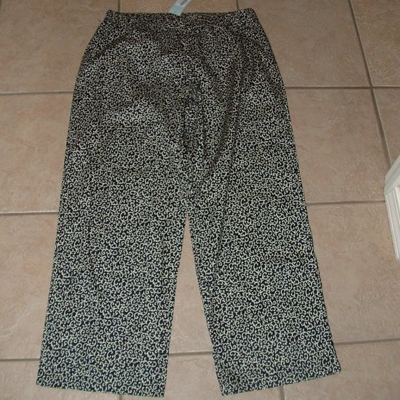 NEW Black Print Sz Large Elastic Waist Lounge Sleep Pants MARK ASHTON - Picture 1 of 3